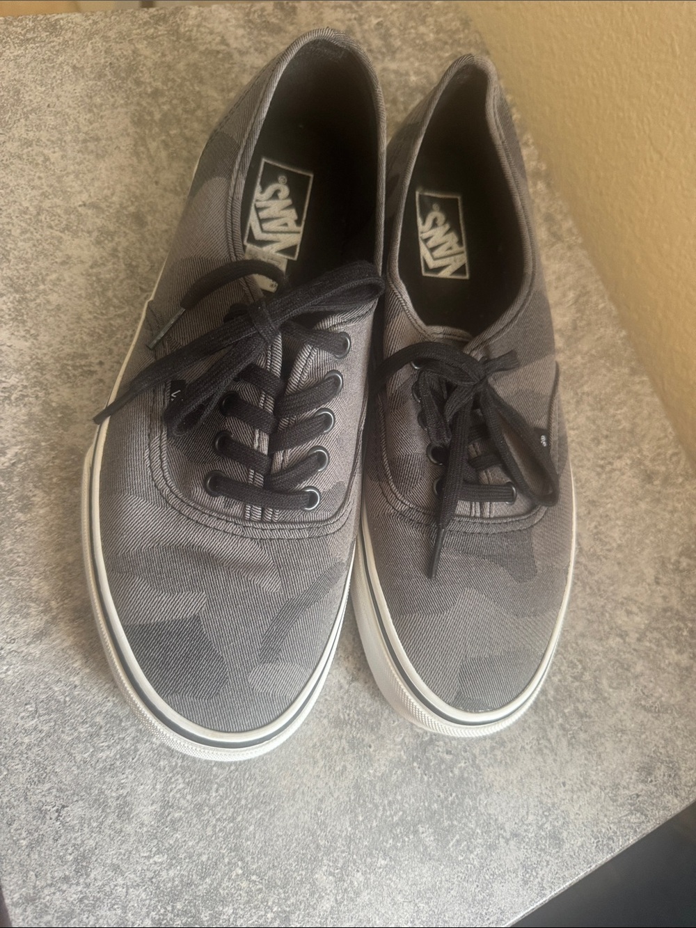 Vans Men’s Gray Camo Canvas Sneakers